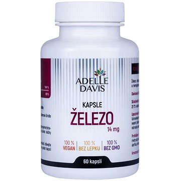 

Adelle Davis Železo 14 mg, 60 kapslí