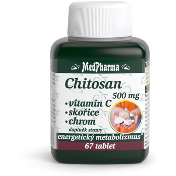 

MedPharma Chitosan 500 mg + vitamin C + skořice + chrom 67 tablet
