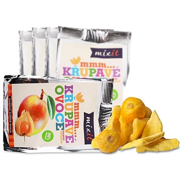 Mixit Křupavé ovoce do kapsy- Mango+Physalis (5ks) - Lyofilizované ovoce