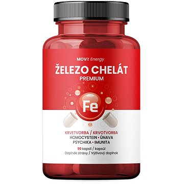 

MOVit Energy Železo Chelát Premium, 90 kapslí