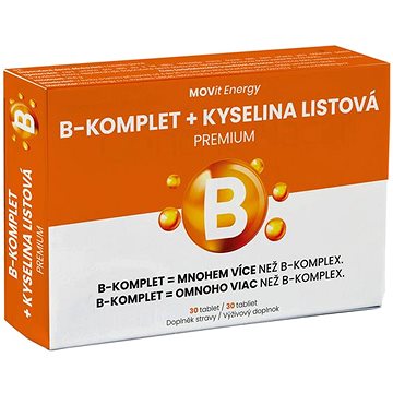 MOVit B-Komplet + Kyselina listová PREMIUM, 30 tablet - B komplex