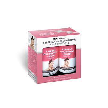 

MOVit Energy Beauty Dárkový Balíček Kyselina hyaluronová + Biotin Forte, 60+60 kapslí