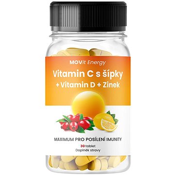 

MOVit Energy Vitamin C 1200 mg s šípky + Vitamin D + Zinek Premium, 30 tablet