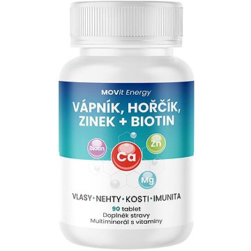

MOVit Energy Vápník Hořčík Zinek Biotin, 90 tablet