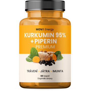 

MOVit Energy Kurkumin Extrakt 95 % + Piperin, 60 kapslí