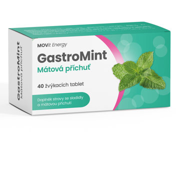 

MOVit Energy GastroMint Mátová příchuť, 40 žvýkacích tablet