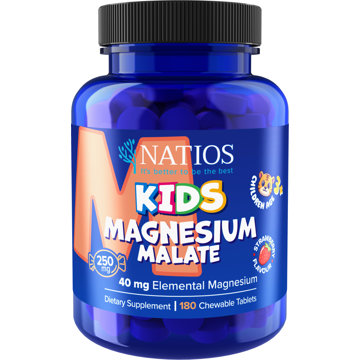 

NATIOS Kids Magnesium Malate, 250 mg, 180 jahodových cucacích tabletek