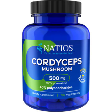 

NATIOS Cordyceps Extract, 500 mg, 40% polysaccharides, 90 veganských kapslí