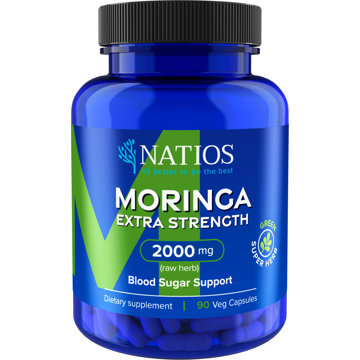 

NATIOS Moringa Extract, 2000 mg, Extra Strength, 90 veganských kapslí