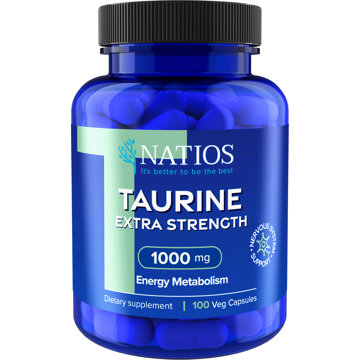 

NATIOS Taurine Extra Strength, 1000 mg, 100 veganských kapslí