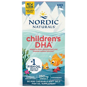 

Nordic Naturals Children's DHA 250 mg, jahoda, 90 softgelových kapslí