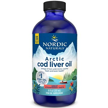 

Nordic Naturals Olej z jater arktické tresky 1060 mg, jahoda, 237 ml