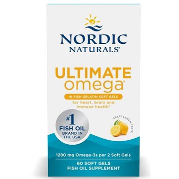 

Nordic Naturals Ultimate Omega v rybí želatině 1280 mg, citrón, 60 softgelových kapslí