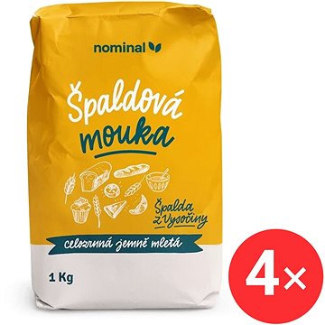 

Nominal Celozrnná špaldová mouka jemně mletá 4 x 1000 g