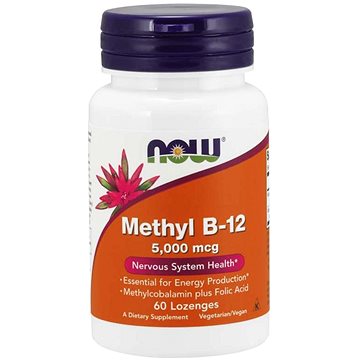 

NOW Methyl B12 with Folic Acid, 5000 mcg, 60 pastilek