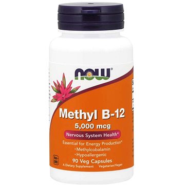 

NOW Methyl B12 5000 mcg, 90 kapslí
