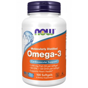 

NOW Foods Omega-3 molekulárně destilované, 100 softgel kapslí