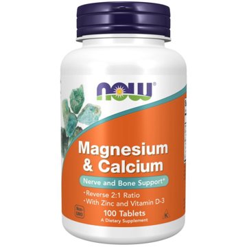 

NOW Foods Magnesium & Calcium se Zinkem a Vitamínem D3, 100 tablet