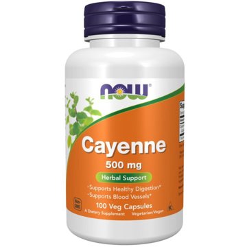 

NOW Foods Cayenne (Kajenský pepř) 500mg, 100 veg kapslí
