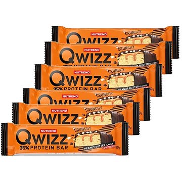 

Nutrend QWIZZ Protein Bar, 6 x 60 g, arašídové máslo