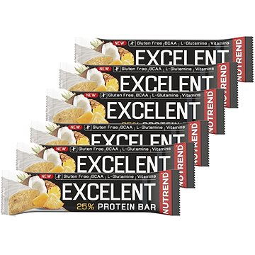 

Nutrend EXCELENT protein bar, 6 x 85 g, ananas s kokosem
