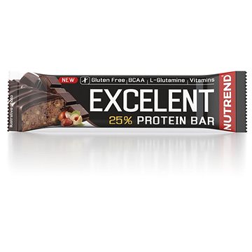 Nutrend EXCELENT protein bar, 85 g, čokoláda s oříšky - Proteinová tyčinka