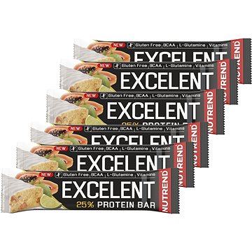 

Nutrend EXCELENT protein bar, 6 x 85 g, limetka s papájou