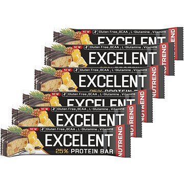 

Nutrend EXCELENT protein bar, 6 x 85 g, vanilka s ananasem
