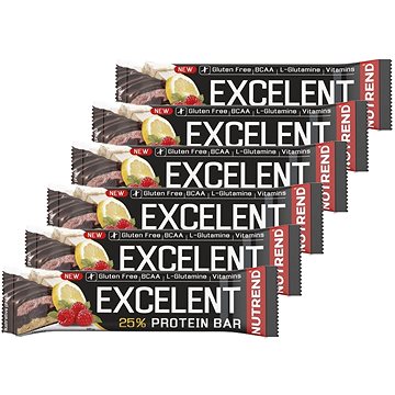 

Nutrend EXCELENT Bar double, 6 x 85 g, citron+tvaroh+malina s brusinkami