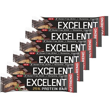 

Nutrend EXCELENT Bar double, 6 x 85 g, čokoláda+nugát s brusinkami