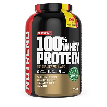 

Nutrend 100% Whey Protein 2250 g, banán+jahoda