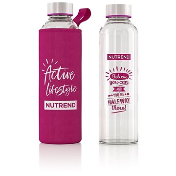 

Nutrend skleněná láhev 2018, růžová 500ml