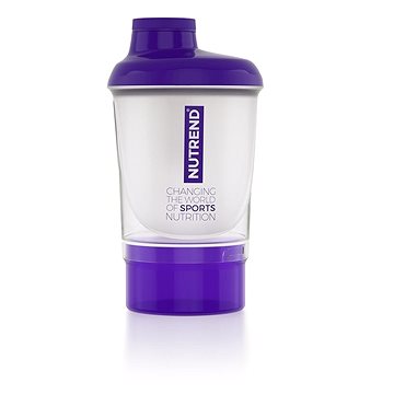 Nutrend Shaker 2019, fialový 300ml + zásobník - Shaker