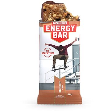 Nutrend Energy bar 60 g, lískový ořech - Energetická tyčinka