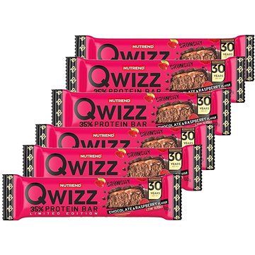 

Nutrend QWIZZ Protein Bar, 6 x 60 g, čokoláda+malina