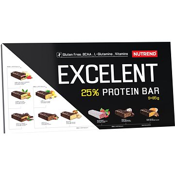 

Nutrend Excelent Protein Bar dárkové balení 9 × 85 g, mix příchutí