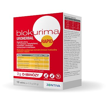 

Blokurima Uroherbal Rapid 2 g D-manózy sáčky 10 × 2,3 g
