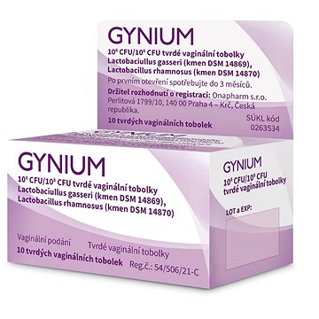 

GYNIUM 10^8 CFU/10^8 CFU 10 vaginálních tobolek