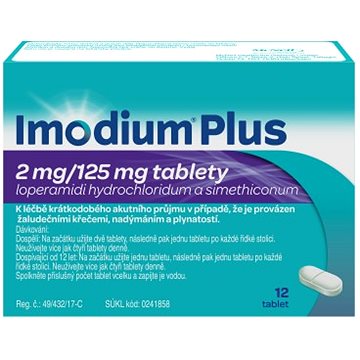 

Imodium Plus 2 mg/125 mg 12 tablet