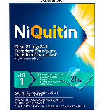

Niquitin Clear 21mg 7 transdermálních náplastí