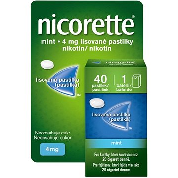 

Nicorette Mint 4mg, 40 pastilek