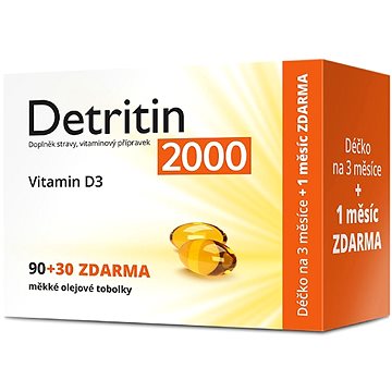 

Detritin Vitamin D3 2000 IU 90 + 30 měkkých tobolek