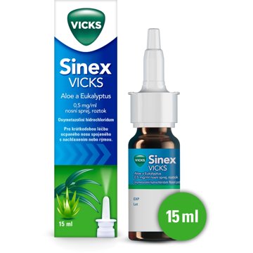 

Sinex Vicks aloe + eukal 0,5 mg/ml nosní sprej, roztok 15ml