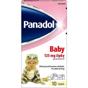

Panadol Baby 125 mg, čípky ke snížení horečky u dětí 10 ks