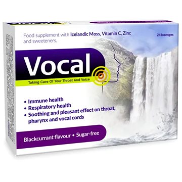 

Vocal Pastilky bez cukru Černý rybíz 24 ks