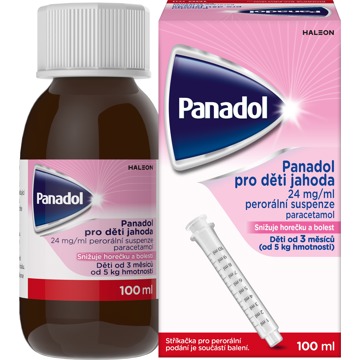 

Panadol pro děti 24 mg/ml Jahoda sirup ke snížení horečky u dětí 100 ml