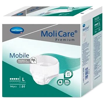 

Kalhotky navlékací Molicare Mobile 5 kapek L boky 100-150 cm, 1198 ml, 14 ks