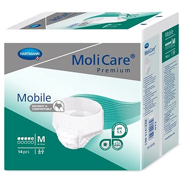 

Kalhotky navlékací Molicare Mobile 5 kapek M boky 80-120 cm, 1017 ml, 14 ks