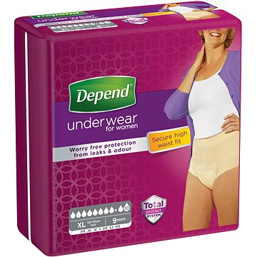 

Depend Maximum pro ženy XL natahovací kalhotky 9 ks