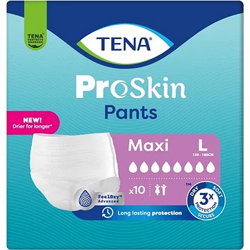 

Tena Pants Maxi Large ProSkin kalhotky absorpční natahovací, boky 100-135 cm, 10 ks